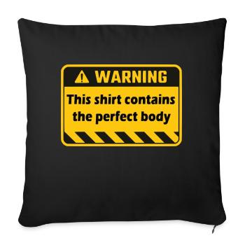 Warning - Sofa pillowcase 17,3'' x 17,3'' (45 x 45 cm) - black - Front