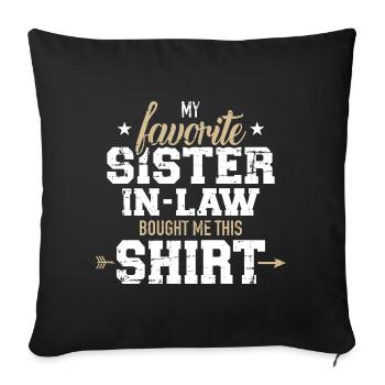 belle-soeur - Housse de coussin décorative 45 x 45 cm - noir - Devant