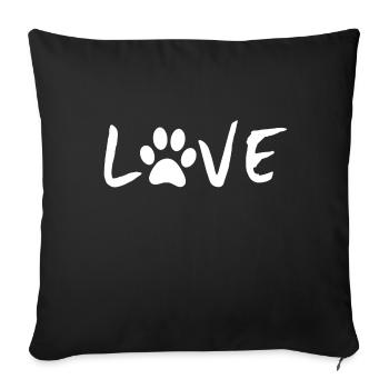 Amour de chien - Housse de coussin décorative 45 x 45 cm - noir - Devant