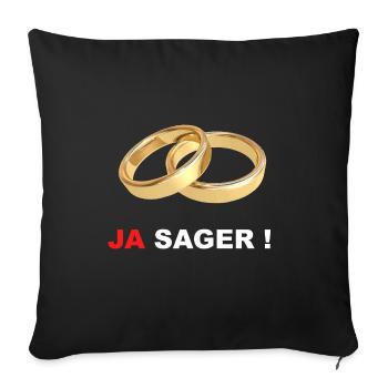 JA sager Heiraten Eheringe - Sofakissenbezug 45 x 45 cm - Schwarz - Vorne