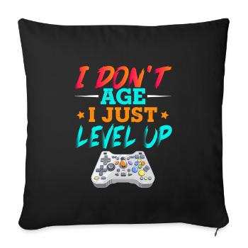 Old gamer gamer - Sofa pillowcase 17,3'' x 17,3'' (45 x 45 cm) - black - Front