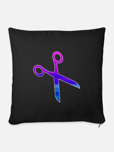 Friseur Schere - Sofakissenbezug 45 x 45 cm - Schwarz