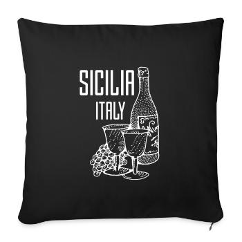 SICILIA Sicilian Sicily Siciliana Italie - Housse de coussin décorative 45 x 45 cm - noir - Devant