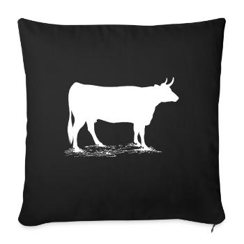 cow - Sofa pillowcase 17,3'' x 17,3'' (45 x 45 cm) - black - Front