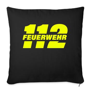 Feuerwehr 112 - Sofakissenbezug 45 x 45 cm - Schwarz - Vorne
