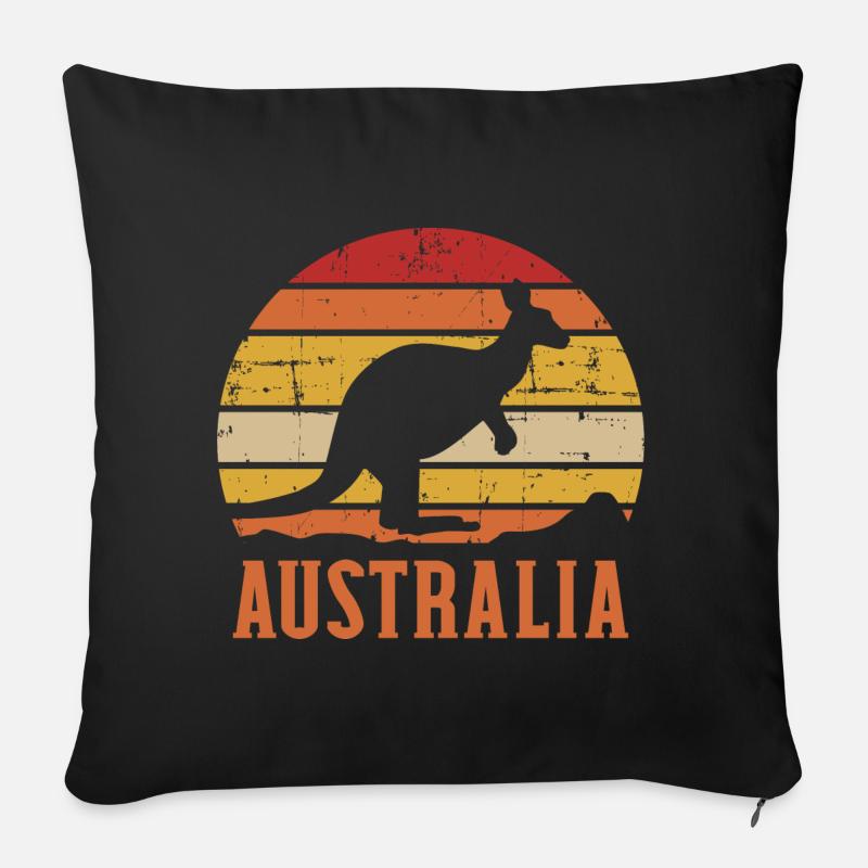 Australie - Housse de coussin décorative 45 x 45 cm - noir
