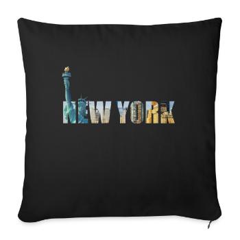 New York - Housse de coussin décorative 45 x 45 cm - noir - Devant