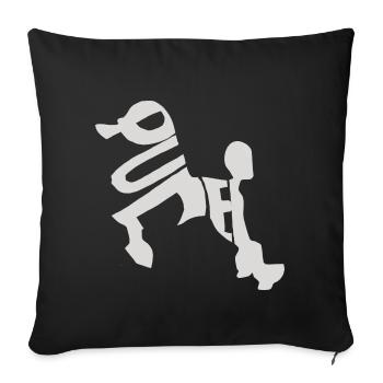 caniche - Housse de coussin décorative 45 x 45 cm - noir - Devant