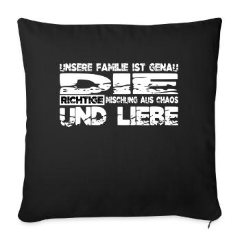 schwester kids lovely deer family christian rock - Sofakissenbezug 45 x 45 cm - Schwarz - Vorne