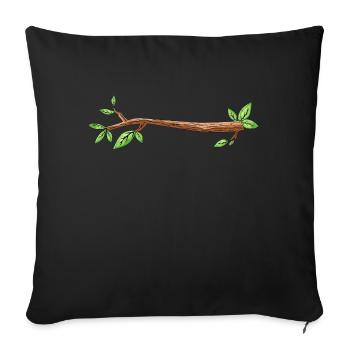 branch tree drawing leaf - Sofa pillowcase 17,3'' x 17,3'' (45 x 45 cm) - black - Front
