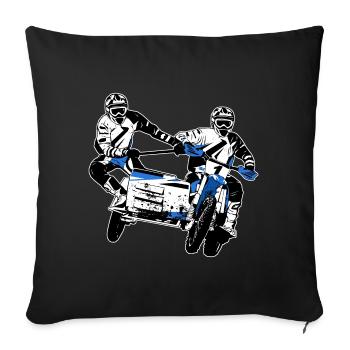 Sidecarcross - sidecar moto cross - Sofa pillowcase 17,3'' x 17,3'' (45 x 45 cm) - black - Front