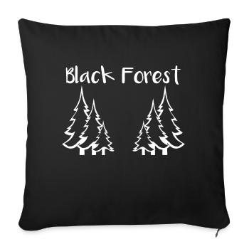 Black Forest - silhouette of fir trees - Sofa pillowcase 17,3'' x 17,3'' (45 x 45 cm) - black - Front