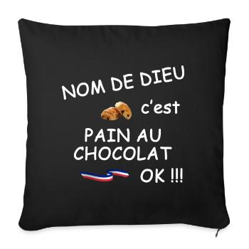C'est pain au chocolat ok ?! - Housse de coussin décorative 45 x 45 cm - noir - Devant