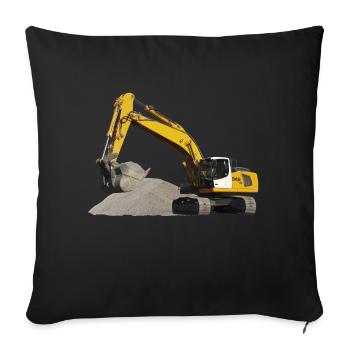 Excavatrice - Housse de coussin décorative 45 x 45 cm - noir - Devant