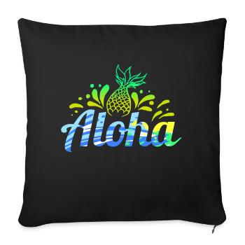 Hawaii Aloha Beach Pineapple Gift for Summer - Sofa pillowcase 17,3'' x 17,3'' (45 x 45 cm) - black - Front
