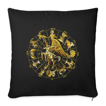 Zodiac Sign Divine Sagittarius Armor - Sofa pillowcase 17,3'' x 17,3'' (45 x 45 cm) - black - Front