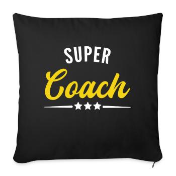 super coach / coach humor - Sofa pillowcase 17,3'' x 17,3'' (45 x 45 cm) - black - Front