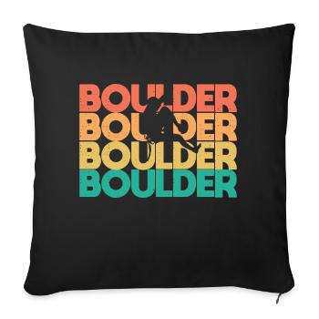 Retro Boulder Vintage Boulder grimpeur - Housse de coussin décorative 45 x 45 cm - noir - Devant