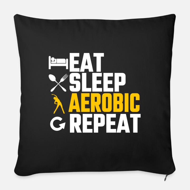 Aerobics - Sofa pillowcase 17,3'' x 17,3'' (45 x 45 cm) - black