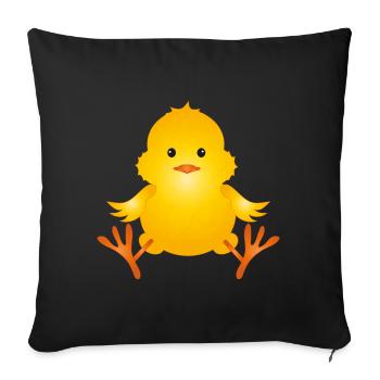 freshly hatched cute fluffy chick - Sofa pillowcase 17,3'' x 17,3'' (45 x 45 cm) - black - Front