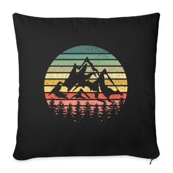 Mountain Mountains - Sofa pillowcase 17,3'' x 17,3'' (45 x 45 cm) - black - Front