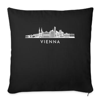 Vienna, Austria - Sofa pillowcase 17,3'' x 17,3'' (45 x 45 cm) - black - Front