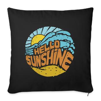 Hello Sunshine Waves Sunshine - Sofa pillowcase 17,3'' x 17,3'' (45 x 45 cm) - black - Front