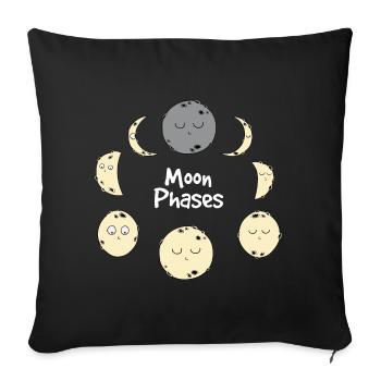 Mondphasen - Sofakissenbezug 45 x 45 cm - Schwarz - Vorne