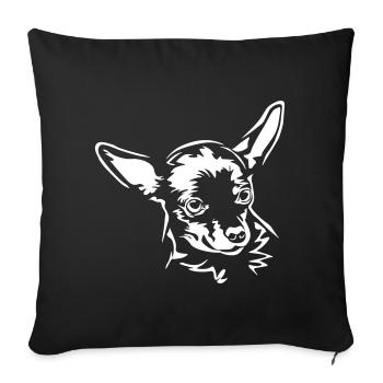 Tête de Russkiy Toy « Black Edition » - Housse de coussin décorative 45 x 45 cm - noir - Devant