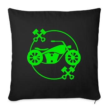 Moto - motorbike - Machine - Lifestyle - Housse de coussin décorative 45 x 45 cm - noir - Devant
