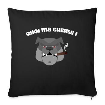 Quoi ma gueule - Housse de coussin décorative 45 x 45 cm - noir - Devant