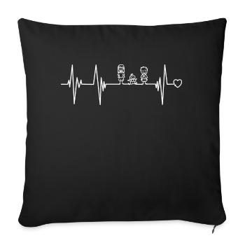 My heart beats for children, KITA ,Day Mother - Sofa pillowcase 17,3'' x 17,3'' (45 x 45 cm) - black - Front
