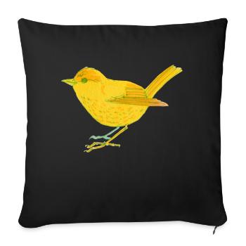Oiseau jaune - Housse de coussin décorative 45 x 45 cm - noir - Devant