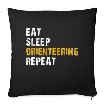manger sommeil Course d’orientation - Housse de coussin décorative 45 x 45 cm - noir - Devant