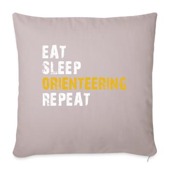 eat sleep Orienteering - Sofa pillowcase 17,3'' x 17,3'' (45 x 45 cm) - light taupe - Front
