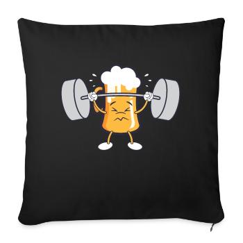 Drinking Party Funny Craft Beer Lifting Design - Sofakissenbezug 45 x 45 cm - Schwarz - Vorne