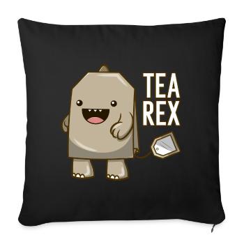 Tea Rex - Sofakissenbezug 45 x 45 cm - Schwarz - Vorne