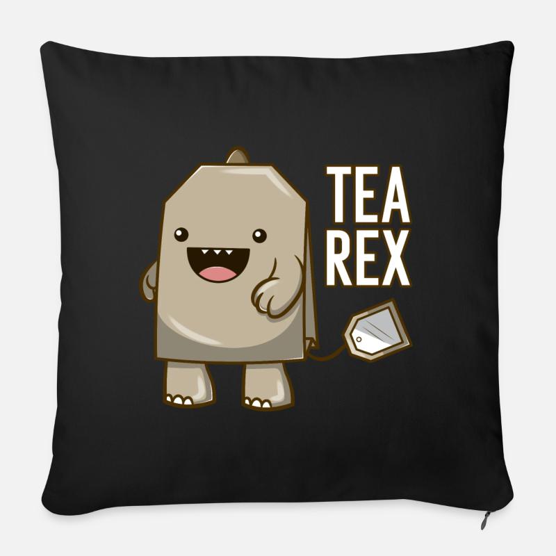Tea Rex - Sofakissenbezug 45 x 45 cm - Schwarz