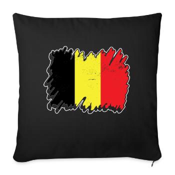 Belgique Design pour Fans Belgium - Housse de coussin décorative 45 x 45 cm - noir - Devant