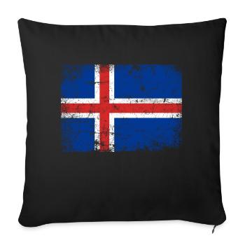 Islande Drapeau Iceland Islands - Housse de coussin décorative 45 x 45 cm - noir - Devant