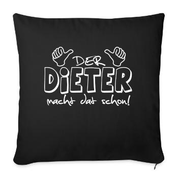 dieter - Sofakissenbezug 45 x 45 cm - Schwarz - Vorne
