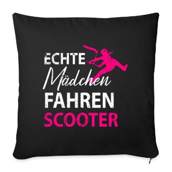 Stuntscooter Scooter Tretroller Damen Mädchen - Sofakissenbezug 45 x 45 cm - Schwarz - Vorne