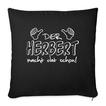 herbert - Sofakissenbezug 45 x 45 cm - Schwarz - Vorne