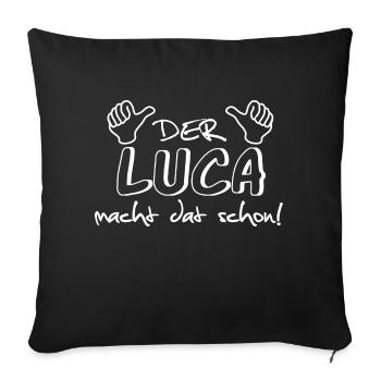 luca - Sofakissenbezug 45 x 45 cm - Schwarz - Vorne