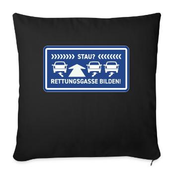Rettungsgasse bilden! Aufkleber für das Auto! - Sofakissenbezug 45 x 45 cm - Schwarz - Vorne