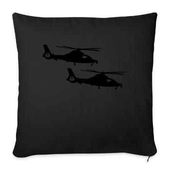 hélicoptère - Housse de coussin décorative 45 x 45 cm - noir - Devant
