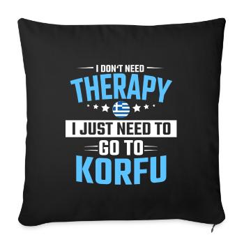 Corfou Grèce Conception idée cadeau - Housse de coussin décorative 45 x 45 cm - noir - Devant