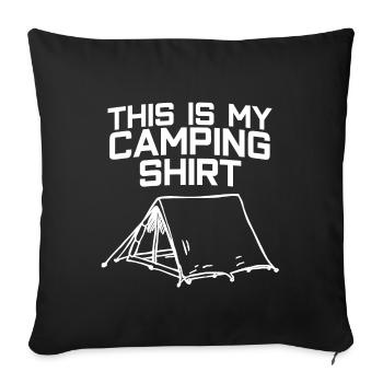 Camping Camping Camping Tente - Housse de coussin décorative 45 x 45 cm - noir - Devant