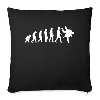 Evolution du judo - Housse de coussin décorative 45 x 45 cm - noir - Devant