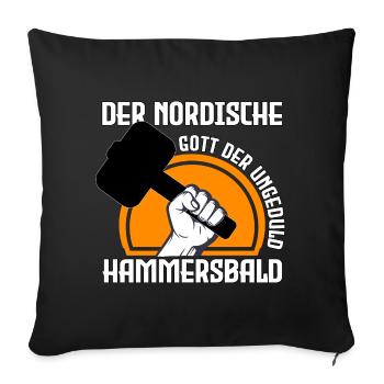 Nordischer Gott der Ungeduld - Sofakissenbezug 45 x 45 cm - Schwarz - Vorne